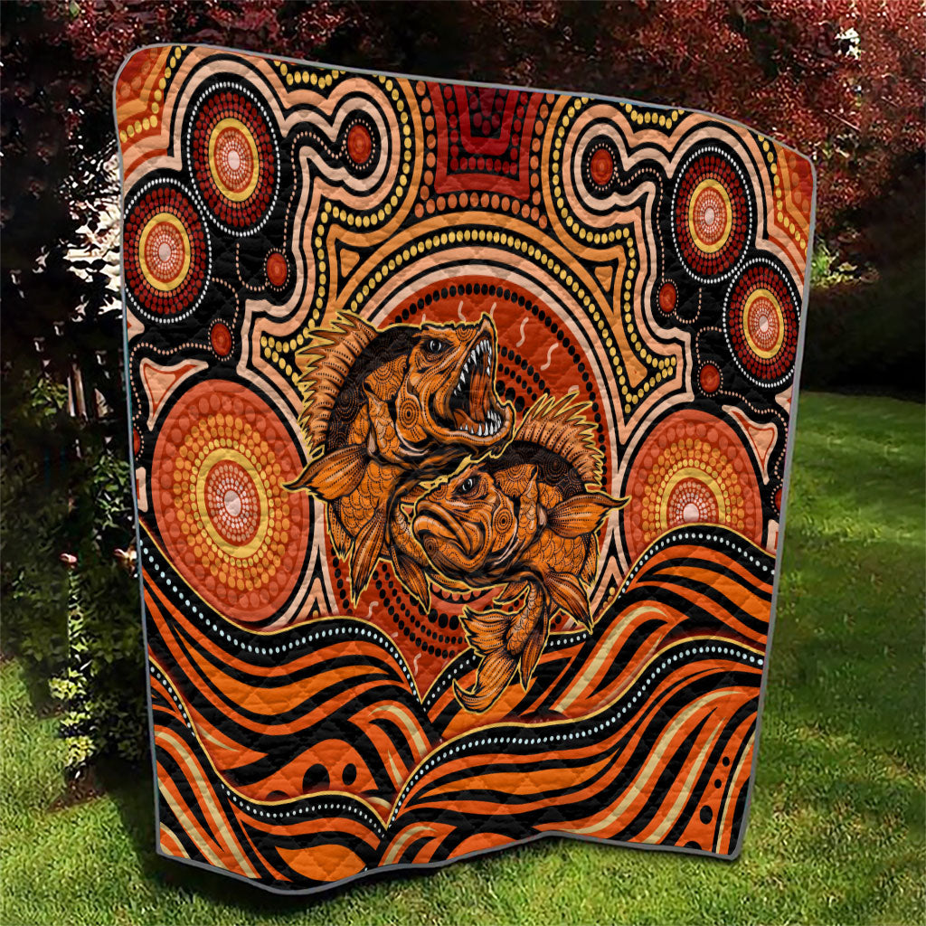 Barramundi Fish Quilt Aboriginal Dot Art Indigenous Pattern