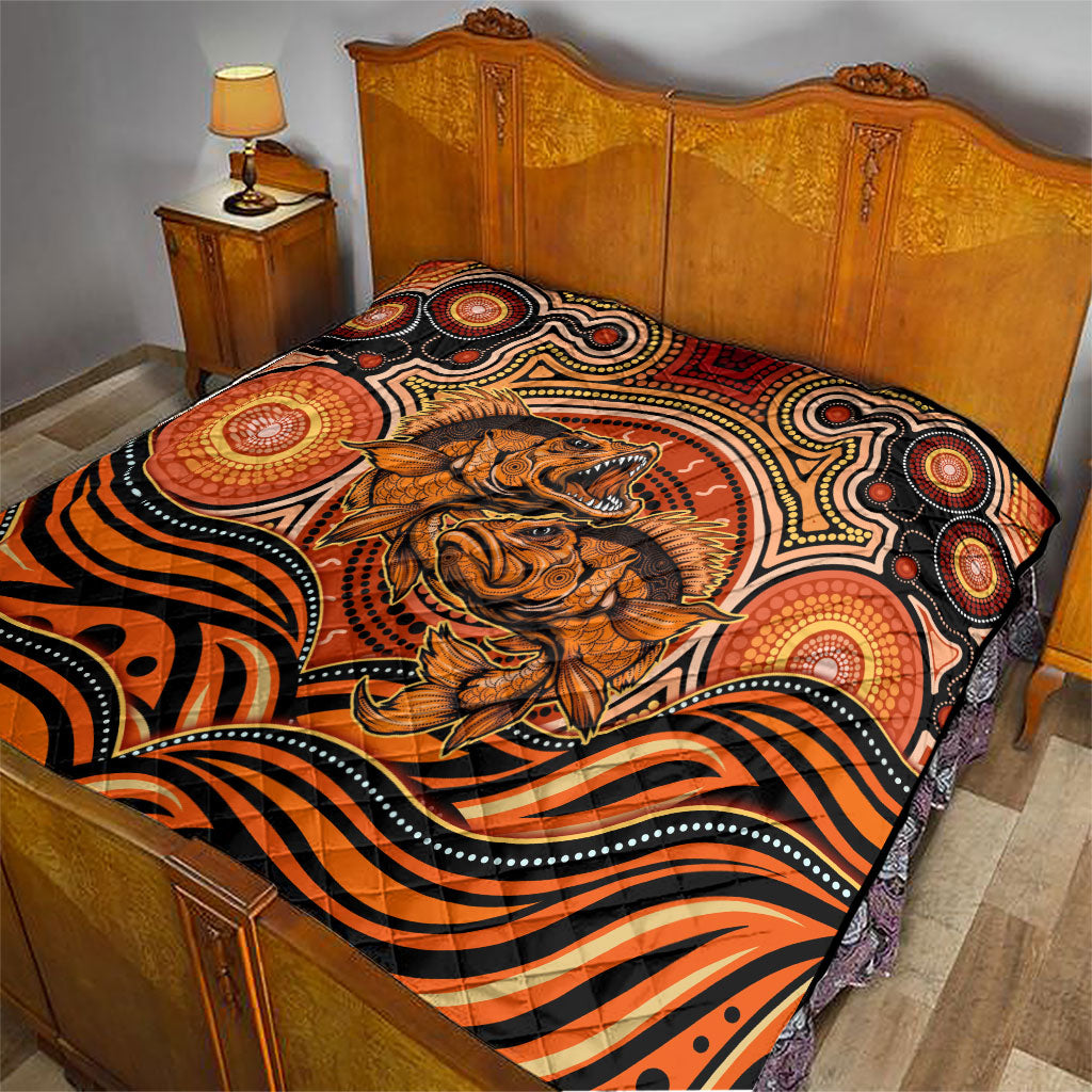 Barramundi Fish Quilt Aboriginal Dot Art Indigenous Pattern