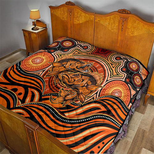 Barramundi Fish Quilt Aboriginal Dot Art Indigenous Pattern
