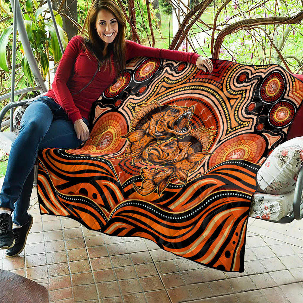 Barramundi Fish Quilt Aboriginal Dot Art Indigenous Pattern
