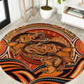 Barramundi Fish Round Carpet Aboriginal Dot Art Indigenous Pattern