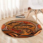 Barramundi Fish Round Carpet Aboriginal Dot Art Indigenous Pattern