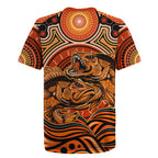 Barramundi Fish Rugby Jersey Aboriginal Dot Art Indigenous Pattern