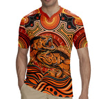 Barramundi Fish Rugby Jersey Aboriginal Dot Art Indigenous Pattern