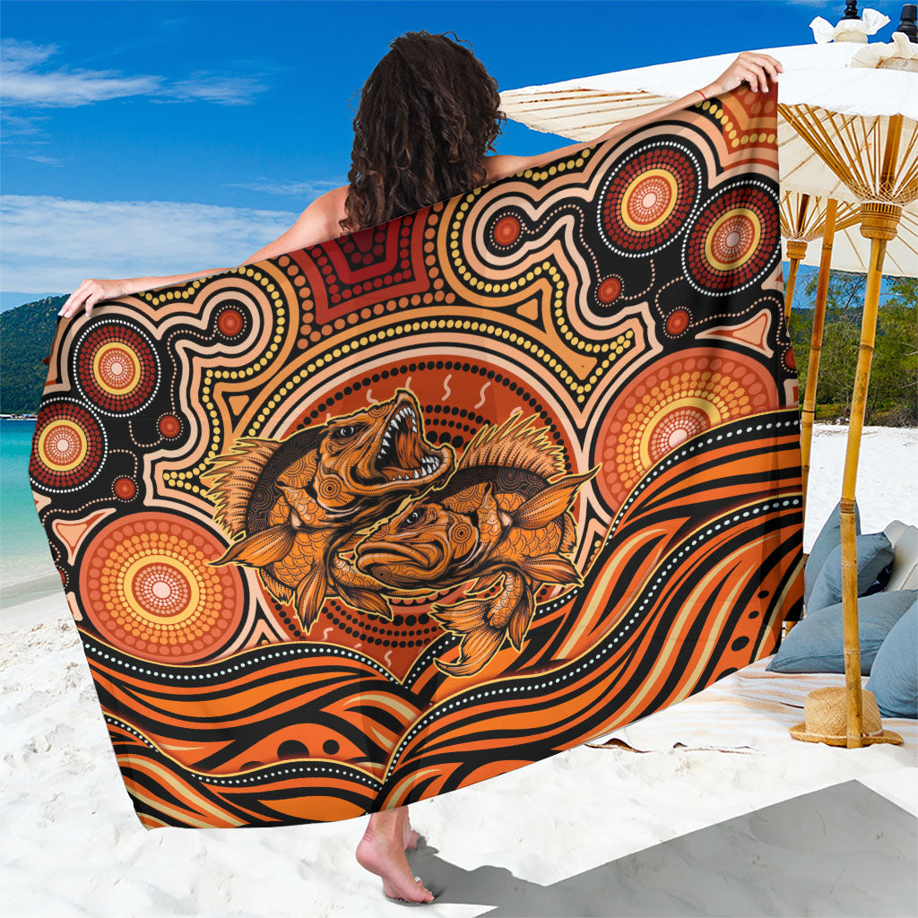 Barramundi Fish Sarong Aboriginal Dot Art Indigenous Pattern