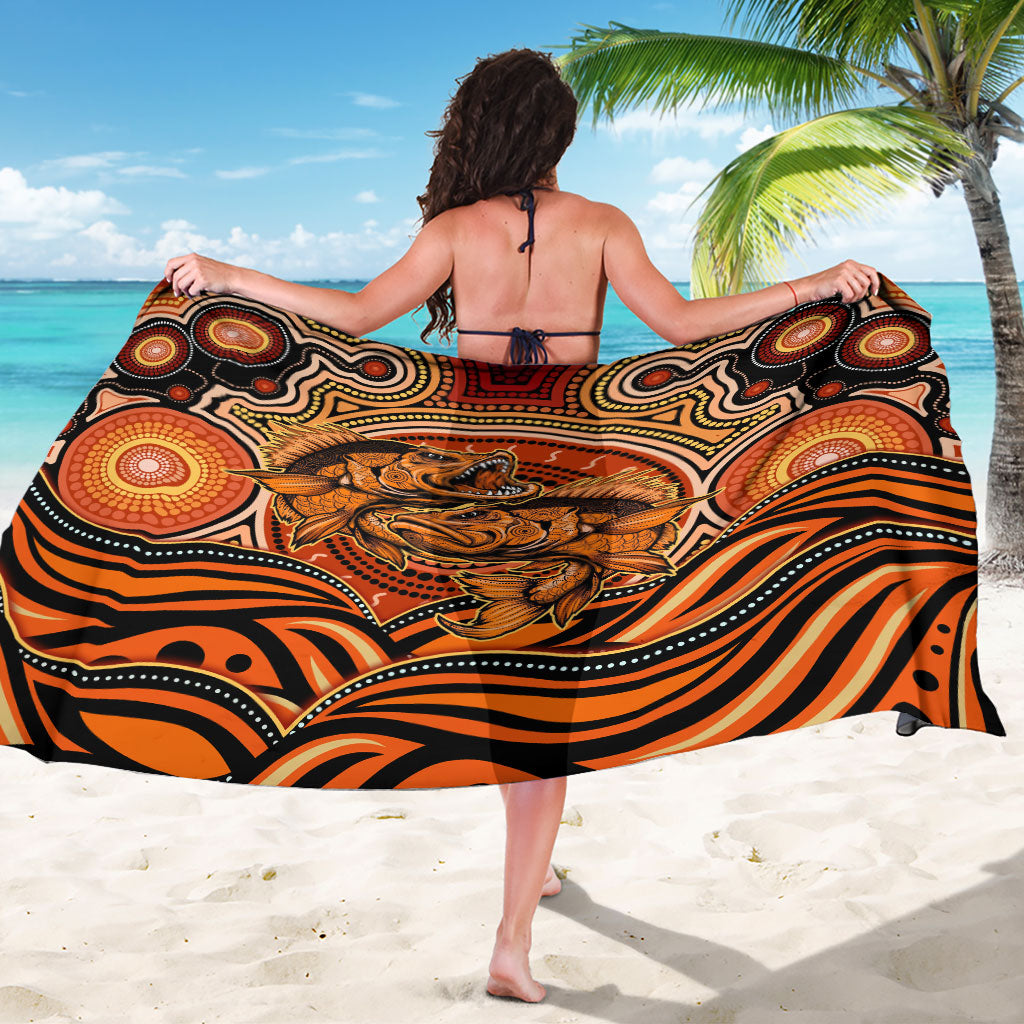 Barramundi Fish Sarong Aboriginal Dot Art Indigenous Pattern