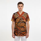 Barramundi Fish Scrub Top Aboriginal Dot Art Indigenous Pattern