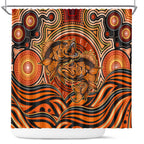 Barramundi Fish Shower Curtain Aboriginal Dot Art Indigenous Pattern