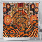 Barramundi Fish Shower Curtain Aboriginal Dot Art Indigenous Pattern