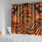 Barramundi Fish Shower Curtain Aboriginal Dot Art Indigenous Pattern