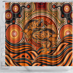 Barramundi Fish Shower Curtain Aboriginal Dot Art Indigenous Pattern