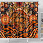 Barramundi Fish Shower Curtain Aboriginal Dot Art Indigenous Pattern