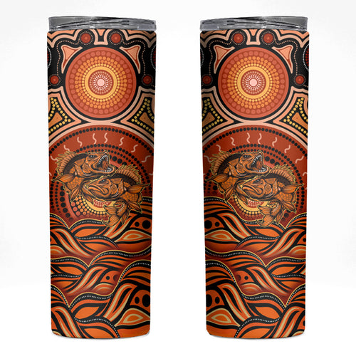 Barramundi Fish Skinny Tumbler Aboriginal Dot Art Indigenous Pattern