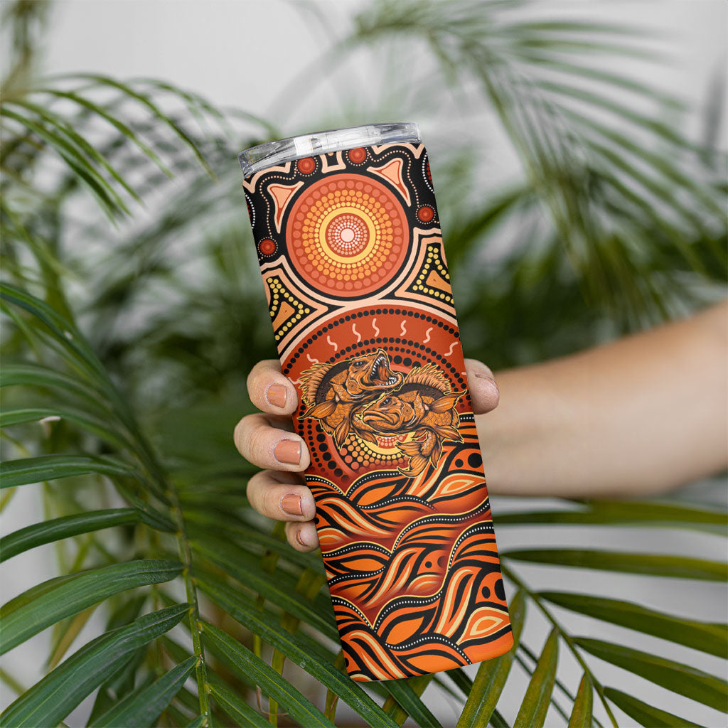 Barramundi Fish Skinny Tumbler Aboriginal Dot Art Indigenous Pattern