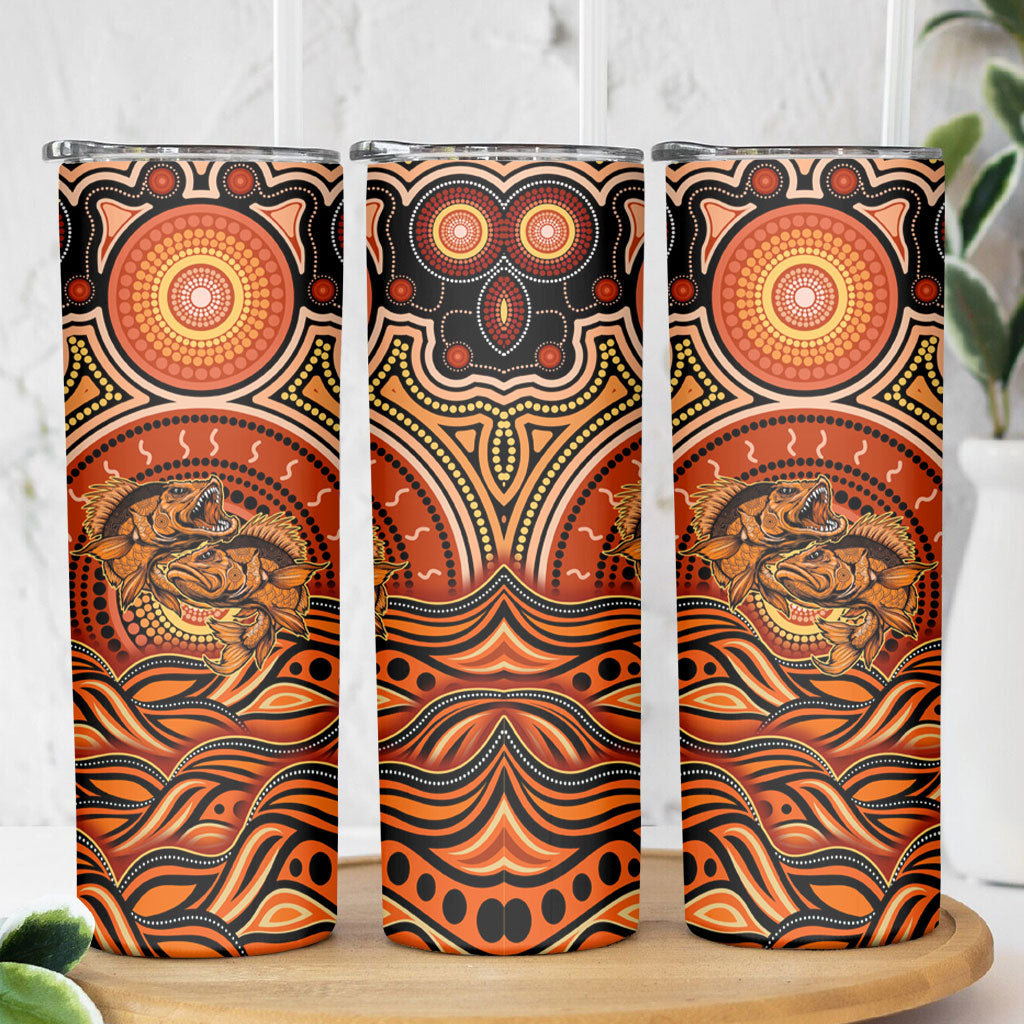 Barramundi Fish Skinny Tumbler Aboriginal Dot Art Indigenous Pattern