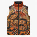 Barramundi Fish Sleeveless Puffer Jacket Aboriginal Dot Art Indigenous Pattern