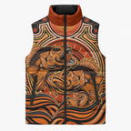 Barramundi Fish Sleeveless Puffer Jacket Aboriginal Dot Art Indigenous Pattern