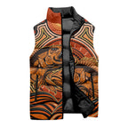 Barramundi Fish Sleeveless Puffer Jacket Aboriginal Dot Art Indigenous Pattern