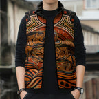 Barramundi Fish Sleeveless Puffer Jacket Aboriginal Dot Art Indigenous Pattern