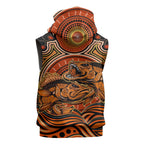 Barramundi Fish Sleeveless Zip Hoodie Aboriginal Dot Art Indigenous Pattern