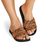 Barramundi Fish Slide Sandals Aboriginal Dot Art Indigenous Pattern