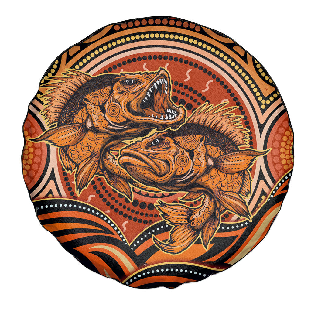 Barramundi Fish Spare Tire Cover Aboriginal Dot Art Indigenous Pattern
