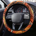Barramundi Fish Steering Wheel Cover Aboriginal Dot Art Indigenous Pattern