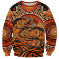 Barramundi Fish Sweatshirt Aboriginal Dot Art Indigenous Pattern
