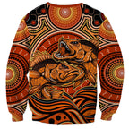 Barramundi Fish Sweatshirt Aboriginal Dot Art Indigenous Pattern