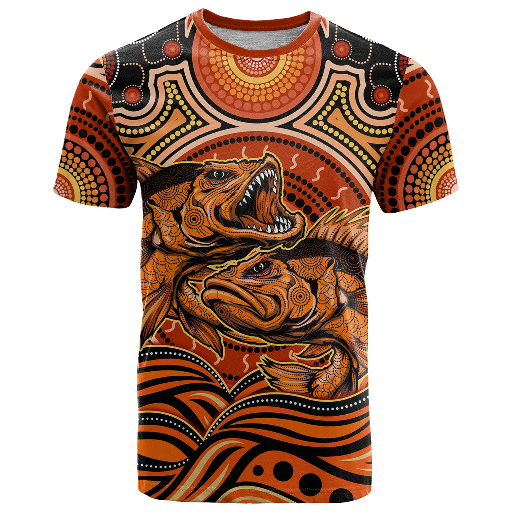 Barramundi Fish T Shirt Aboriginal Dot Art Indigenous Pattern