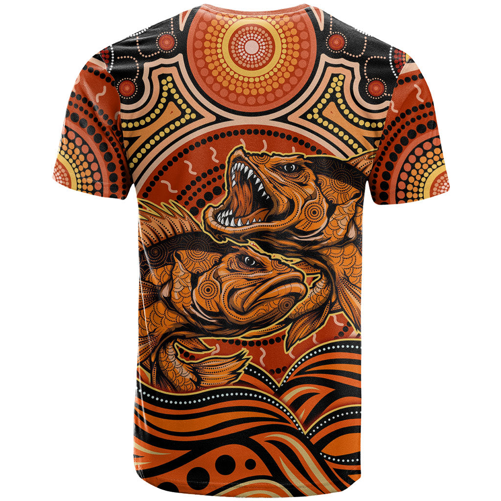 Barramundi Fish T Shirt Aboriginal Dot Art Indigenous Pattern