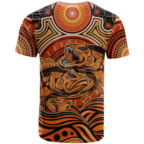 Barramundi Fish T Shirt Aboriginal Dot Art Indigenous Pattern