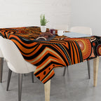 Barramundi Fish Tablecloth Aboriginal Dot Art Indigenous Pattern