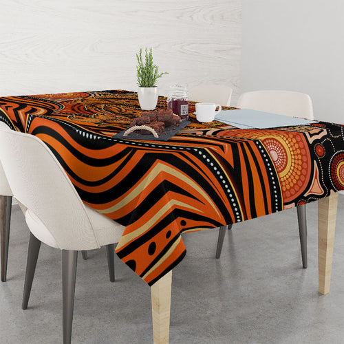 Barramundi Fish Tablecloth Aboriginal Dot Art Indigenous Pattern
