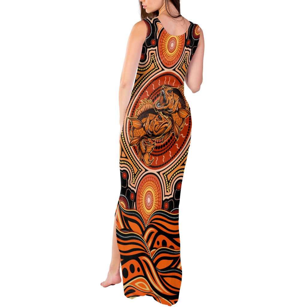 Barramundi Fish Tank Maxi Dress Aboriginal Dot Art Indigenous Pattern