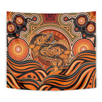 Barramundi Fish Tapestry Aboriginal Dot Art Indigenous Pattern