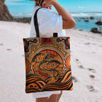 Barramundi Fish Tote Bag Aboriginal Dot Art Indigenous Pattern