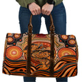 Barramundi Fish Travel Bag Aboriginal Dot Art Indigenous Pattern