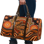 Barramundi Fish Travel Bag Aboriginal Dot Art Indigenous Pattern