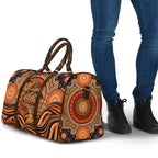 Barramundi Fish Travel Bag Aboriginal Dot Art Indigenous Pattern