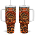 Barramundi Fish Tumbler With Handle Aboriginal Dot Art Indigenous Pattern