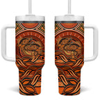 Barramundi Fish Tumbler With Handle Aboriginal Dot Art Indigenous Pattern