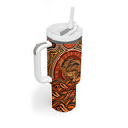 Barramundi Fish Tumbler With Handle Aboriginal Dot Art Indigenous Pattern