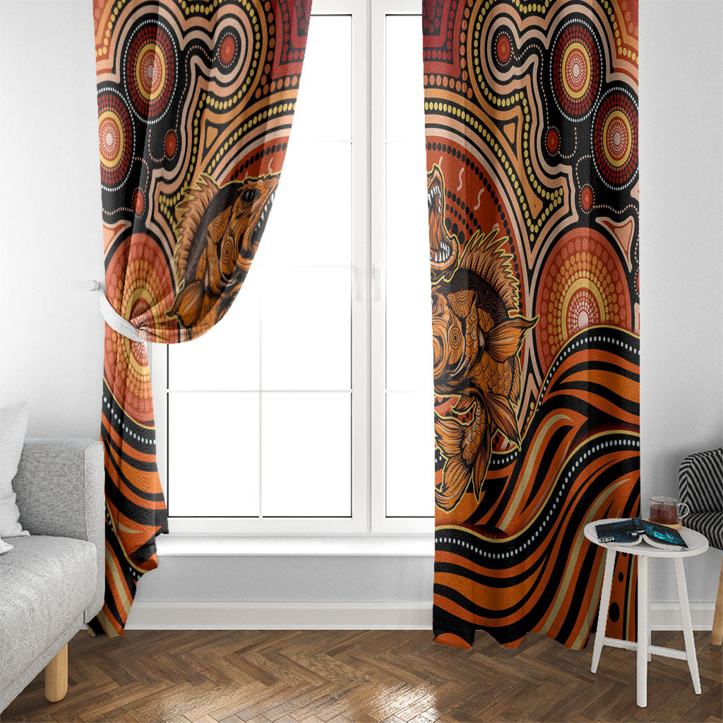 Barramundi Fish Window Curtain Aboriginal Dot Art Indigenous Pattern