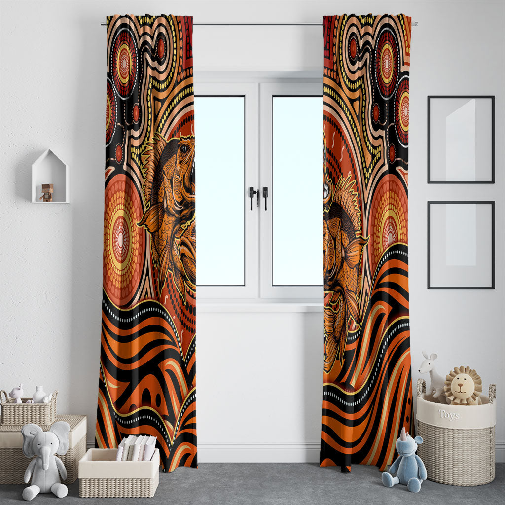 Barramundi Fish Window Curtain Aboriginal Dot Art Indigenous Pattern