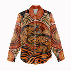Barramundi Fish Women Casual Shirt Aboriginal Dot Art Indigenous Pattern