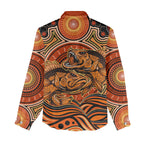 Barramundi Fish Women Casual Shirt Aboriginal Dot Art Indigenous Pattern