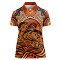 Barramundi Fish Women Polo Shirt Aboriginal Dot Art Indigenous Pattern