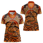 Barramundi Fish Women Polo Shirt Aboriginal Dot Art Indigenous Pattern