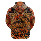 Barramundi Fish Zip Hoodie Aboriginal Dot Art Indigenous Pattern